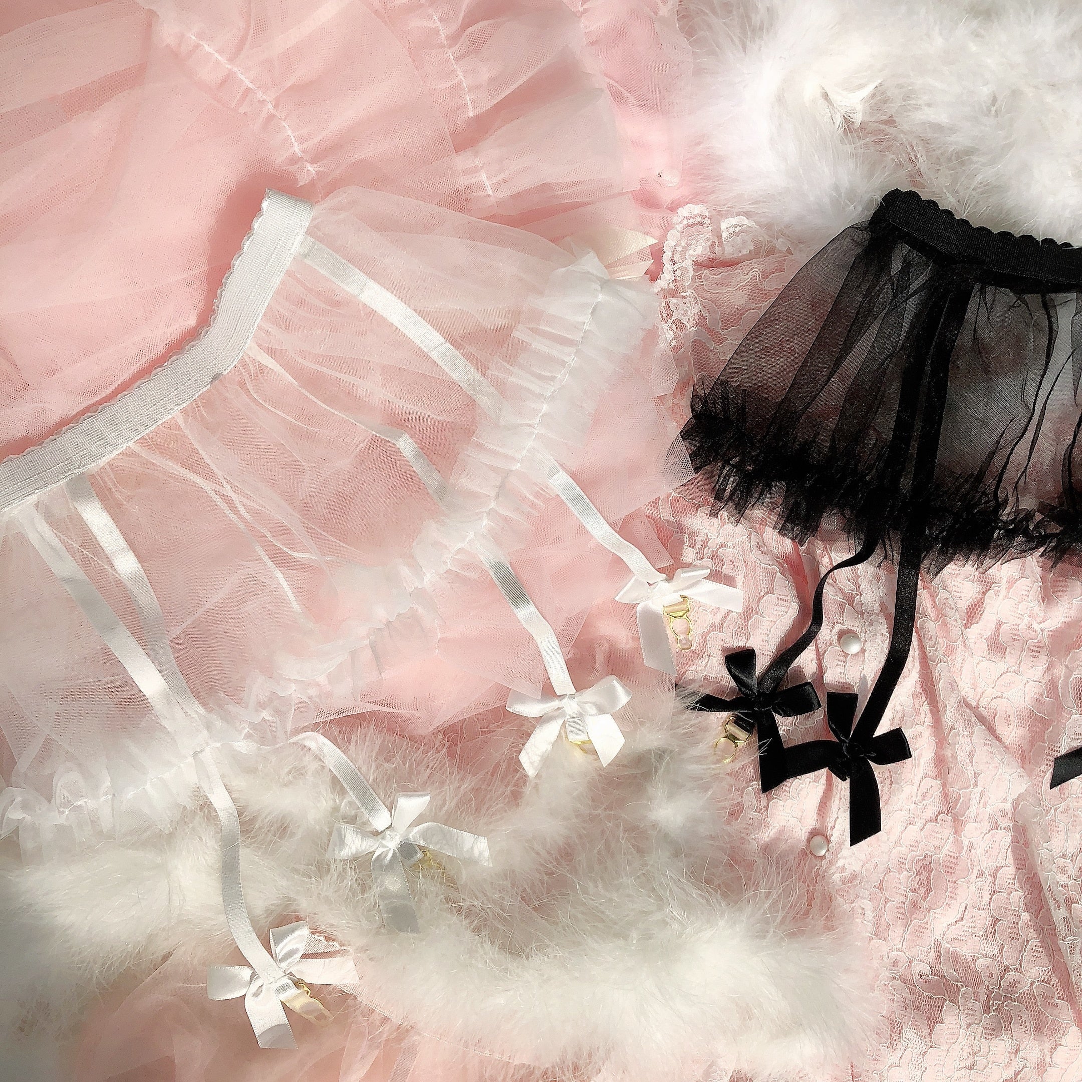 TULLE GARTER WITH BOW