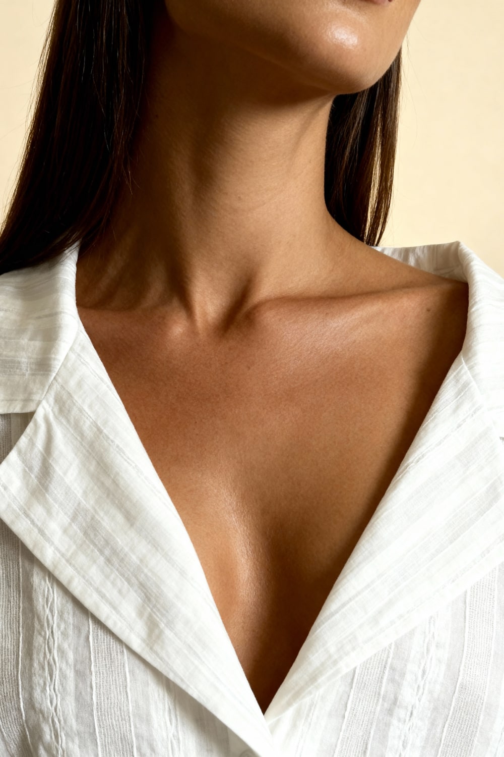 ELORA – Cotton Gauze Ruffled Pajama Set - Off White