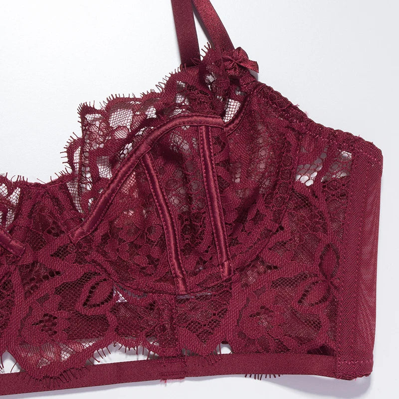 LACE HALF CORSET UNDERWEAR SET