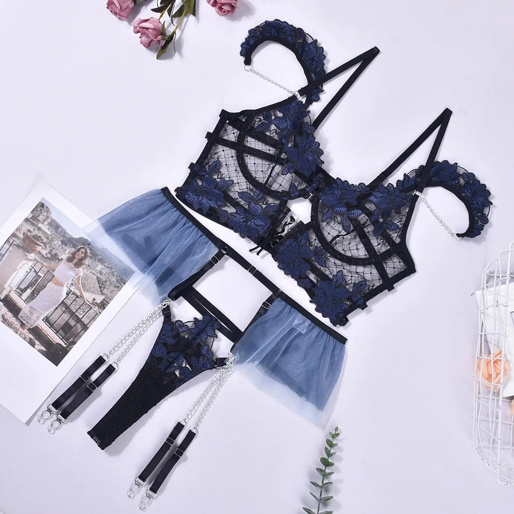 HALF CORSET LACE Lingerie SET