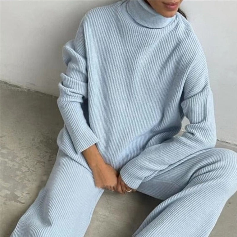 BALIKÇI YAKALI UZUN EV KIYAFETİ SETİ