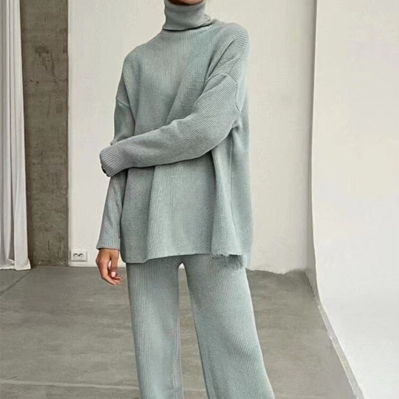 BALIKÇI YAKALI UZUN EV KIYAFETİ SETİ