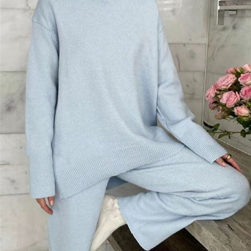 BALIKÇI YAKALI UZUN EV KIYAFETİ SETİ