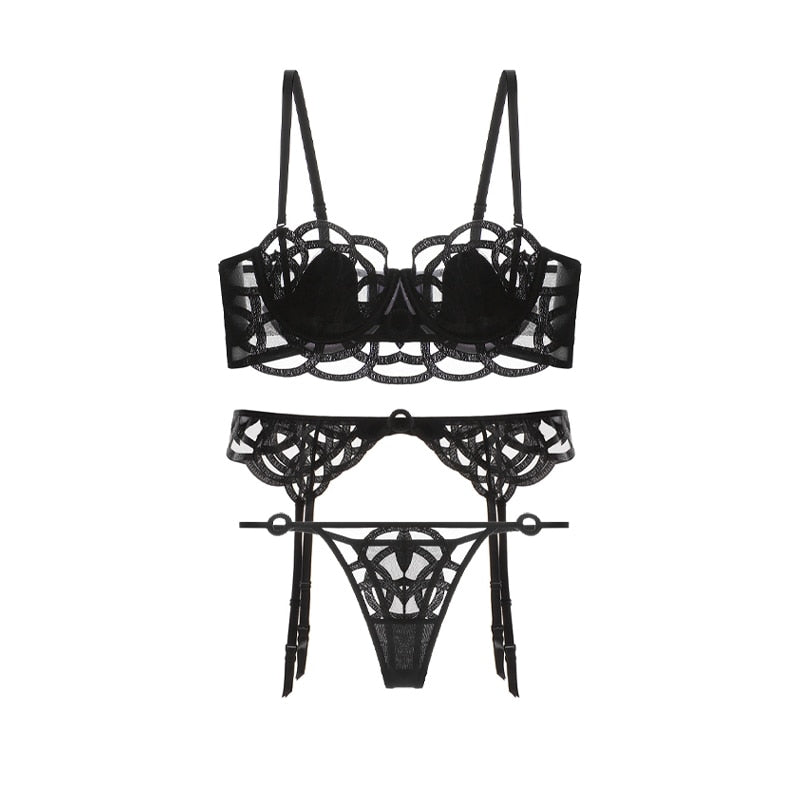 TRANSPARENT PIECE 3 PIECE UNDERWEAR SET