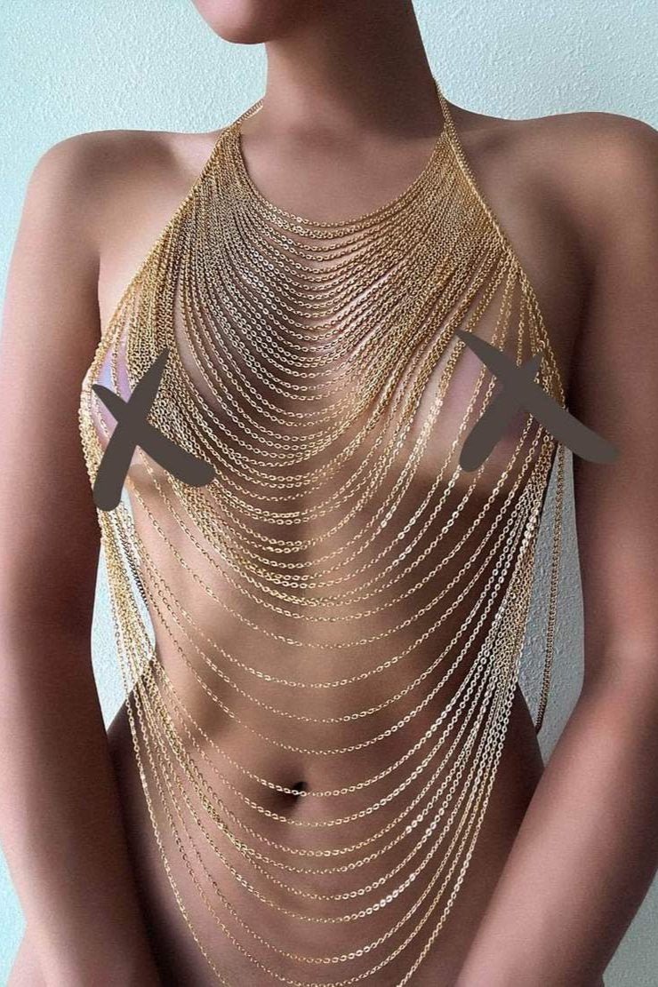 GULD kropskæde - AGATHA