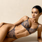 LARA – Floral Rose Embroidery & Sheer Mesh Set - Anthracite