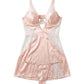 ANABELLE – Satin & Lace Cutout Slip Dress - Blush