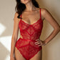 CARMEN – Wired Cup & Satin Waist Red Bodysuit