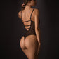WILLOW – Black Sheer Mesh & Floral Embroidery Bodysuit