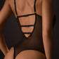 WILLOW – Black Sheer Mesh & Floral Embroidery Bodysuit
