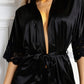 LUNA – Satin & Lace Sleeve Kimono Robe