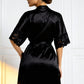 LUNA – Satin & Lace Sleeve Kimono Robe