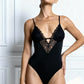 CAMILA – Floral Lace & Soft Modal Chemise - Noir