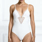 CAMILA – Floral Lace & Soft Modal Chemise - Noir