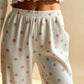 MAISIE – Floral Print Ribbed Knit Pajama Set - Pink