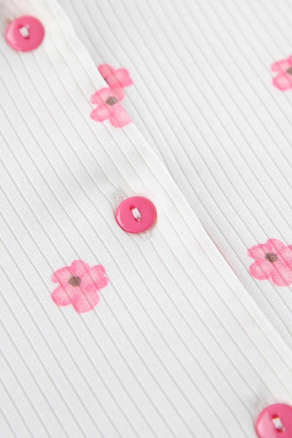 MAISIE – Floral Print Ribbed Knit Pajama Set - Pink