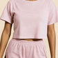 HALLIE – Striped Soft Jersey Crop & Split Short Set - Stripe