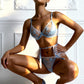 AZURA – Satin & Ruffled Tulle Garter Set - Powder Blue