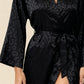SHEBA – Tonal Leopard Satin Jacquard Kimono - Noir