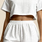 SUMMER – Broderie Anglaise Cotton Short Set - White