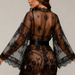 KAZIA – Full Lace Transparent Kimono - Noir