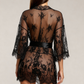 KAZIA – Full Lace Transparent Kimono - Noir