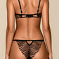 ASTRID – Geometric Fan Embroidery Balconette Set - Noir