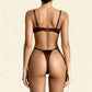 MARINA – Satin Balconette & Strappy String Set - Brown