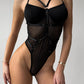 VESTA – Architectural Harness & Mesh Bodysuit - Noir