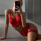 KIKI – Bow-Accent Crop Lace Garter Set - Multi Color