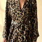 KAT – Leopard Print Satin 3-Piece Kimono Set - Animal