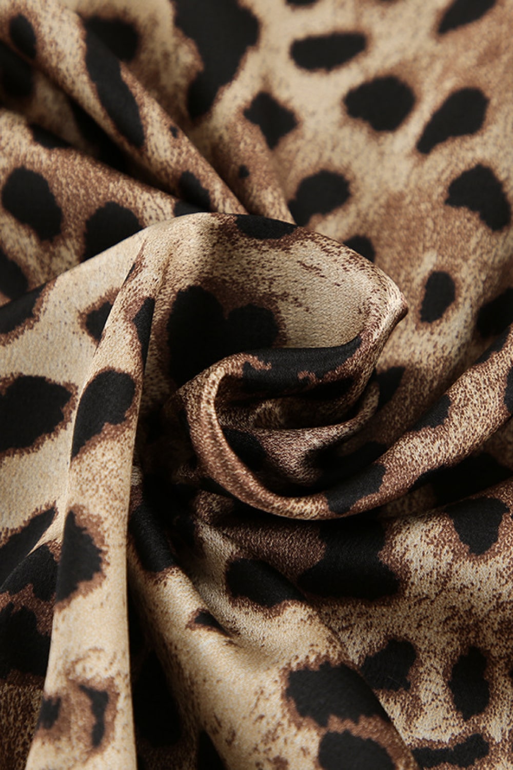 KAT – Leopard Print Satin 3-Piece Kimono Set - Animal