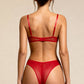LULU – Ruffled Tulle & Satin Bow Set - Red