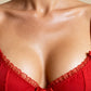 LULU – Ruffled Tulle & Satin Bow Set - Red