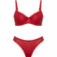 LULU – Ruffled Tulle & Satin Bow Set - Red