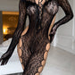 TIA – Leopard Lace Cutout Body-Hose - Animal