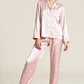 ROMY – Heart Jacquard Satin Pajama Set - Blush