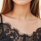 NOA – Black Satin & Eyelash Lace Cami Set