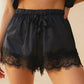 NOA – Black Satin & Eyelash Lace Cami Set