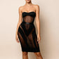 SASKIA – Illusion Bandage Bodysuit & Midi Skirt Set - Noir