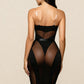 SASKIA – Illusion Bandage Bodysuit & Midi Skirt Set - Noir