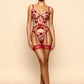 CARLA – Floral Lace & Nude Mesh Bustier - Bordeaux