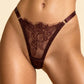 GRACE – Fine Floral Lace & Sheer Mesh Set - Chocolate