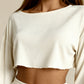HOLLY – Ribbed Knit Crop & Short Lounge Set - Ecru