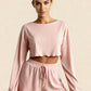 HOLLY – Ribbed Knit Crop & Short Lounge Set - Ecru
