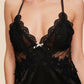 ESTHER – Black Satin & Lace Detail Slip Dress