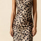 SAVANNAH – Leopard Print Satin Midi Slip Dress - Animal