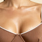 ALBA – Ribbed Microfiber & Contrast Picot Set - Caramel