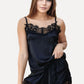 NOA – Black Satin & Eyelash Lace Cami Set