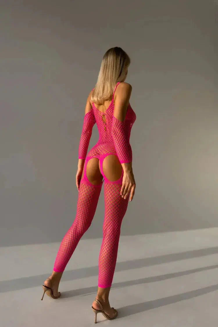 Roxy Pink Fishnet Bodystocking